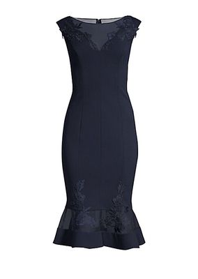 Lace-Accented Cocktail Dress