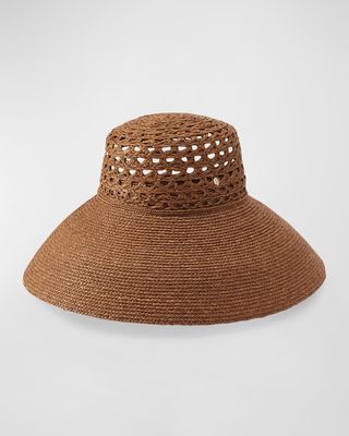 Lace Braid Raffia Structured Hat