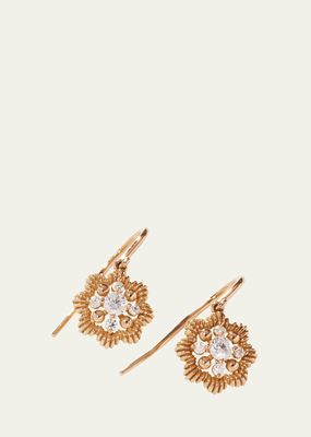 Lace Flower 18K Recycled Yellow Gold and Lab Grown Diamond Drop Earrings