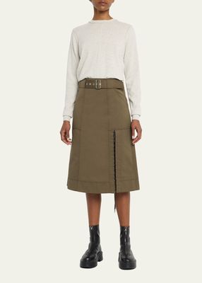 Lacing Utility Midi Skirt