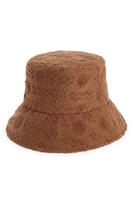 Lack of Color Wave Cotton Terry Bucket Hat in Coco