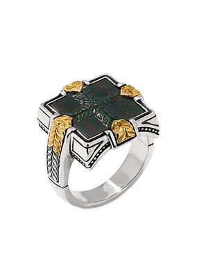 Laconia 18K Gold, Sterling Silver & Bloodstone Ring