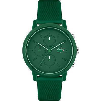 Lacoste 12.12 Chronograph Silicone Strap Watch, 44mm in Green 