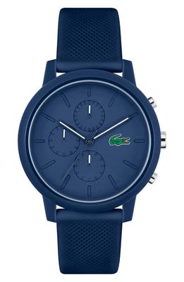 Lacoste 12.12 Chronograph Silicone Strap Watch, 44mm in Navy 