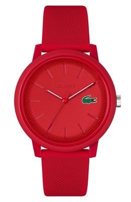 Lacoste 12.12 Silicone Strap Watch, 42mm in Red 