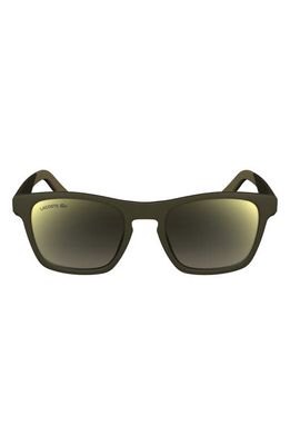 Lacoste 53mm Rectangular Sunglasses in Matte Brown