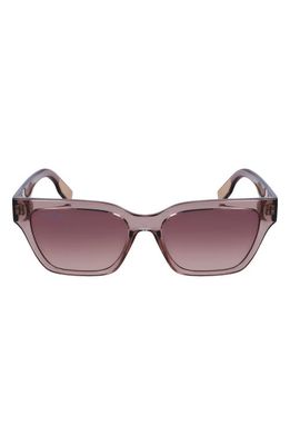 Lacoste 53mm Rectangular Sunglasses in Transparent Grey