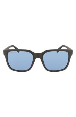 Lacoste 55mm Modified Rectangular Sunglasses in Matte Charcoal Black