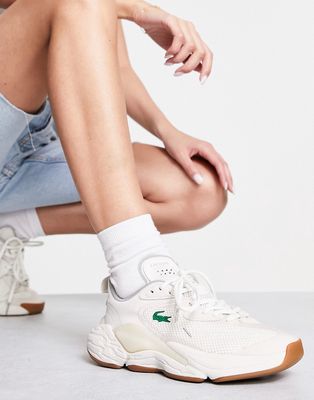 Lacoste Aceshot sneakers with contrast sole in white