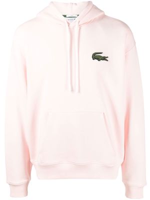 Lacoste appliqué-logo hoodie - Pink