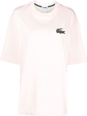 Lacoste appliqué-logo short-sleeve T-shirt - Pink