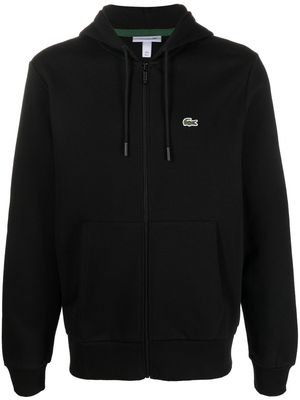 Lacoste appliqué-logo zip-up hoodie - Black