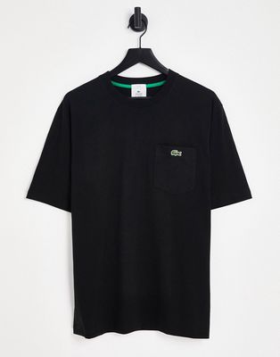 Lacoste back print t-shirt in black