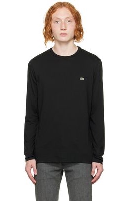 Lacoste Black Embroidered Patch Long Sleeve T-Shirt