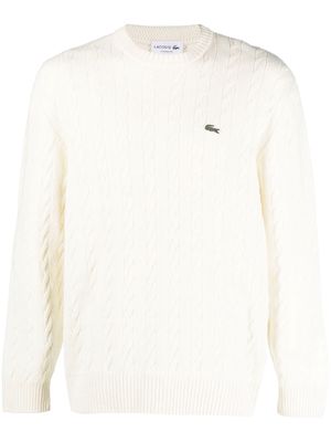 Lacoste cable-knit wool jumper - Neutrals