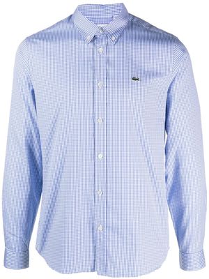 Lacoste checked long-sleeve shirt - White