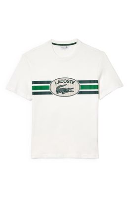 Lacoste Chest Stripe Graphic T-Shirt in Farine
