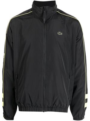 Lacoste concealed-hood logo-patch jacket - Black