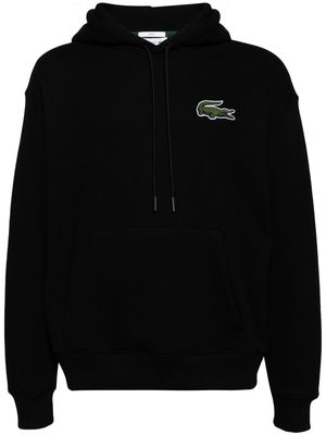 Lacoste Crocodile Badge cotton hoodie - Black