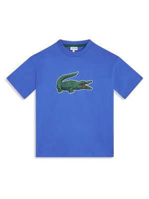 Lacoste crocodile logo-print cotton T-shirt - Blue