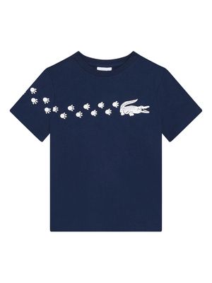 Lacoste crocodile-print organic cotton T-shirt - Blue