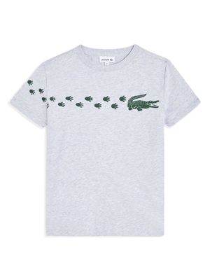 Lacoste crocodile-print organic cotton T-shirt - Grey