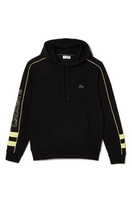 Lacoste Double Face Hoodie in Noir/Limeira