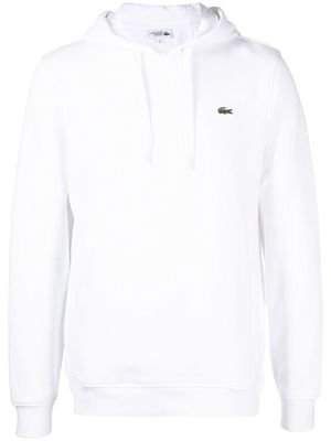 Lacoste embroidered-logo stretch-cotton hoodie - White