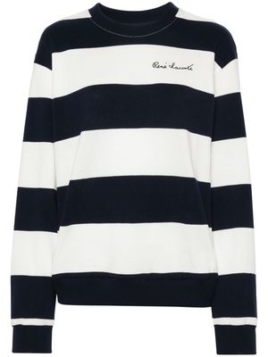 Lacoste embroidered-logo striped sweatshirt - Blue