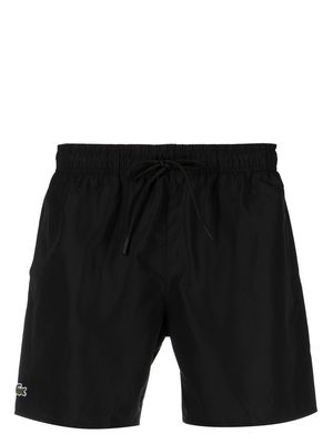 Lacoste embroidered-logo swim shorts - Black