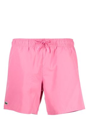 Lacoste embroidered-logo swim shorts - Pink