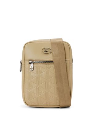 Lacoste faux-leather messenger bag - Neutrals