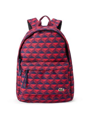 Lacoste geometric-print logo-appliqué backpack - Red