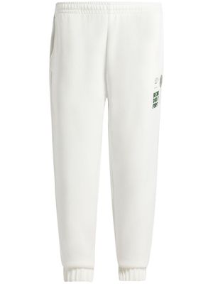 Lacoste graphic-print cotton track pants - White