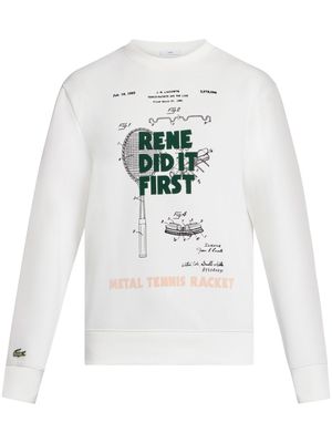 Lacoste graphic-print crew-neck sweatshirt - White