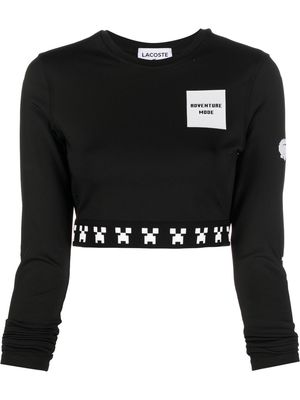 Lacoste graphic-print cropped top - Black