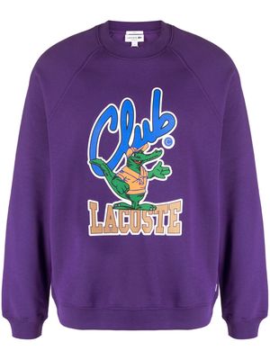 Lacoste graphic-print jersey sweatshirt - Purple