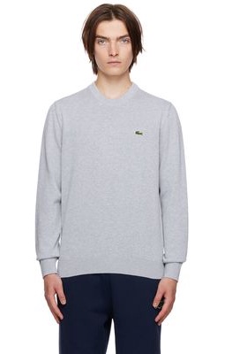 Lacoste Gray Embroidered Patch Sweater