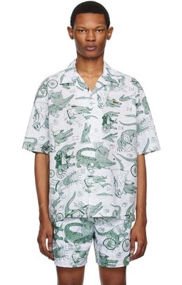 Lacoste Green & White Netflix Edition Printed Shirt