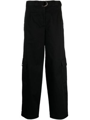 Lacoste high-waisted wide-leg cargo trousers - Black