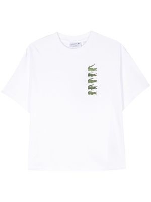 Lacoste Icon Croc-print cotton T-shirt - White