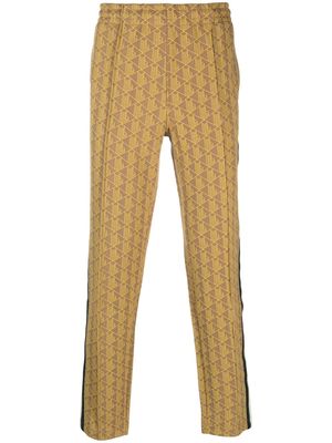 Lacoste jacquard monogram-pattern track pants - Brown