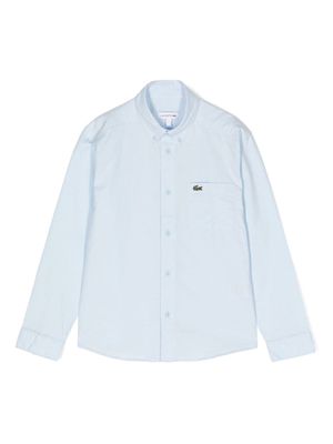 Lacoste Kids appliqué-logo cotton shirt - Blue
