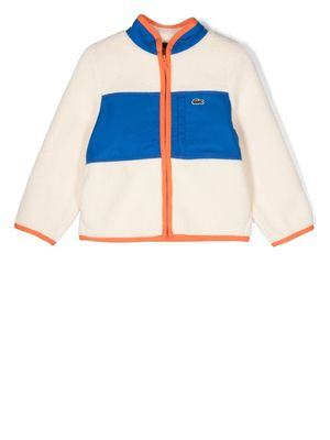 Lacoste Kids colour-block bomber jacket - Neutrals