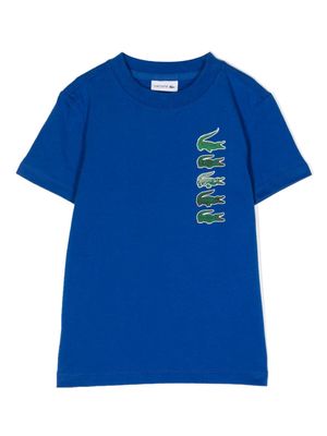Lacoste Kids crocodile-print cotton T-shirt - Blue