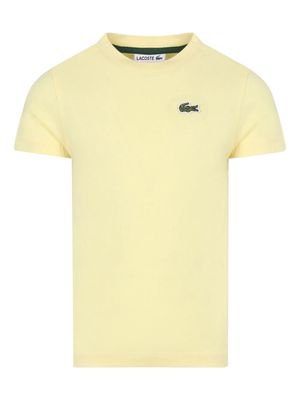 Lacoste Kids embroidered-logo cotton T-shirt - Yellow