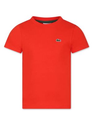 Lacoste Kids embroidered-logo cotton T-shirt