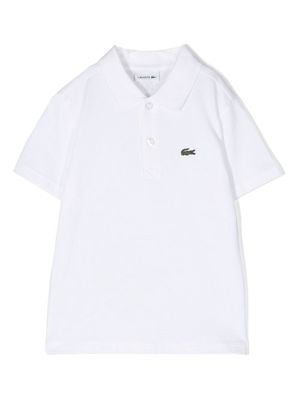 Lacoste Kids embroidered-logo polo shirt - White