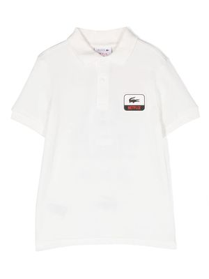 Lacoste Kids Lacoste x Netflix cotton polo shirt - White