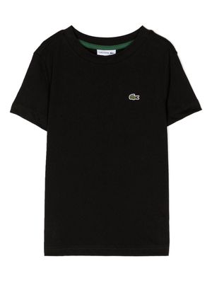 Lacoste Kids logo-apliqué cotton T-shirt - Black